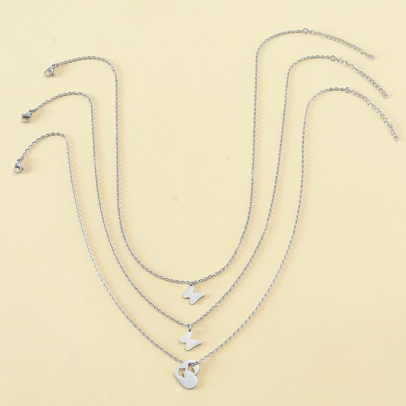 3 PC Butterfly Necklace Set Silver Mother Daughter - Picture 4 of 5